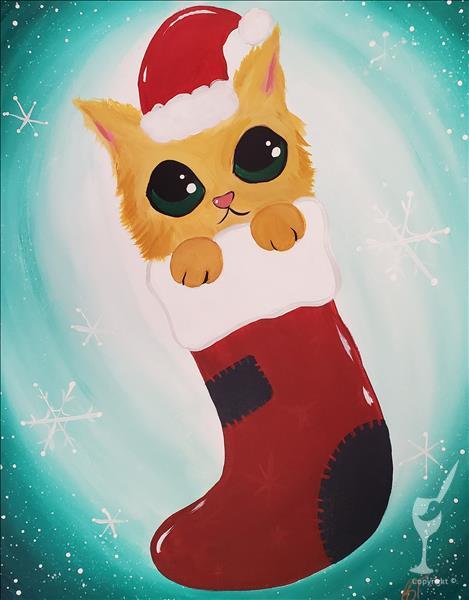 How to Paint Christmas Kitten- FAMILY DAY