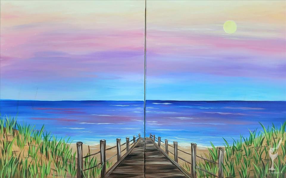 *COUPLES SET or SINGLE CANVAS* Boardwalk at Sunset