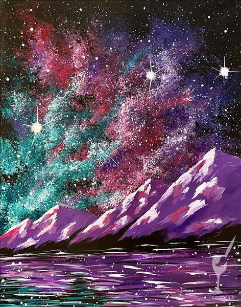 Galactic Mountain Painting + Make Your Own Candle!