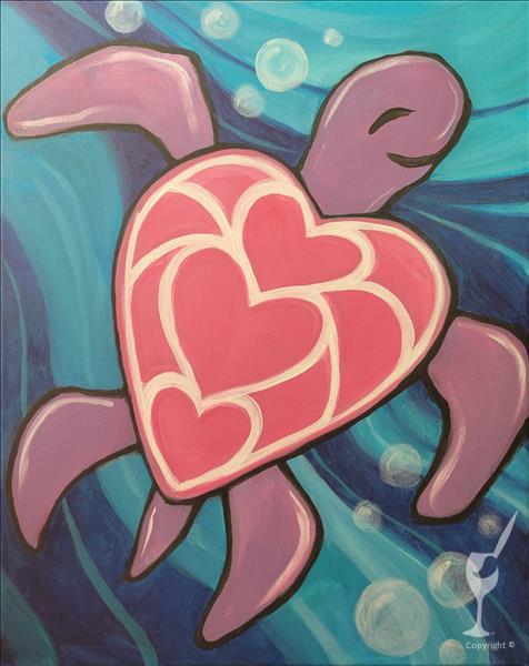 AGES 7+ I Turtle-y Love You on 12"x12" Canvas
