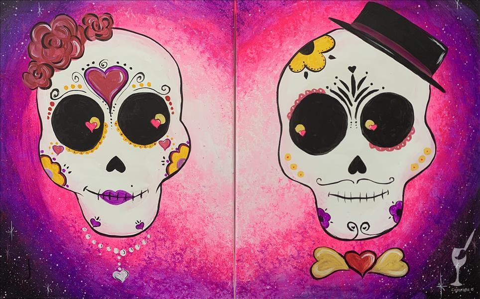 How to Paint DATE NIGHT! Sugar Skull Love *pre-sketched