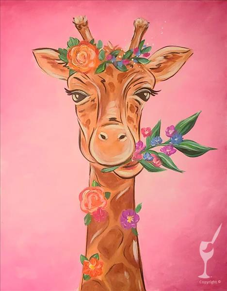 Sunday Fun Day! Botanical Giraffe! Paint & Candle
