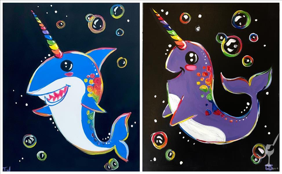 ALL AGES - BLACKLIGHT Narwhal or Sharky!