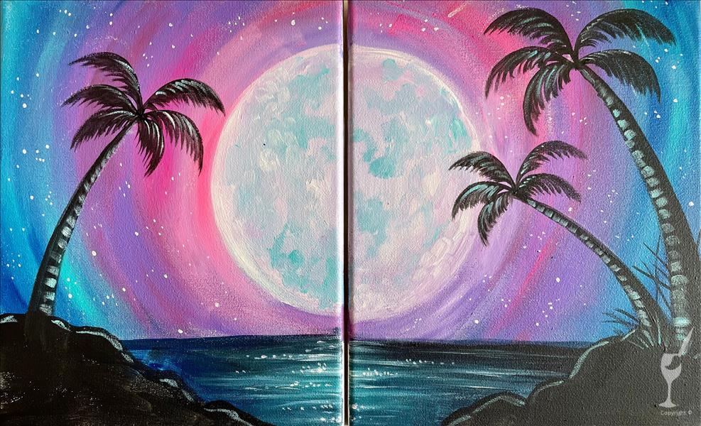 How to Paint Family Day! Lunar Lit Palms!