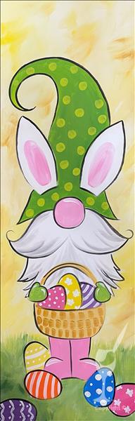 Hoppy Spring Gnome (10"x30" Canvas)