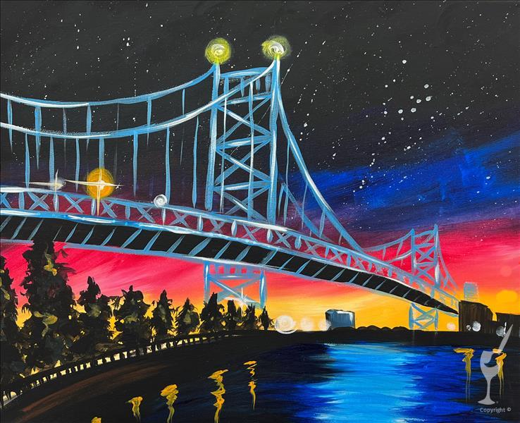 NEW ART Twilight on the Ben Franklin Bridge