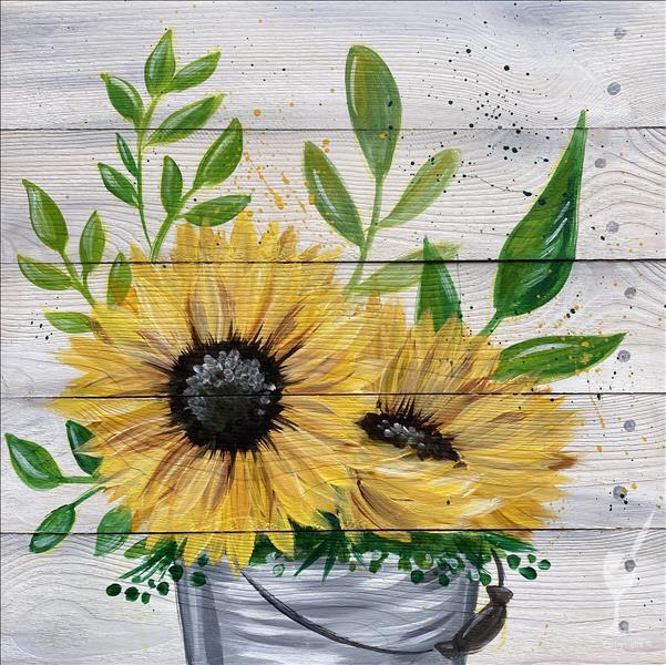 Sunny Day Sunflowers! WOOD BOARD +Candle!