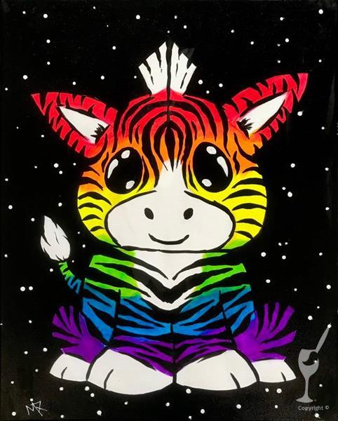 How to Paint Daily BLACKLIGHT Paint Event~Rainbow Zebra