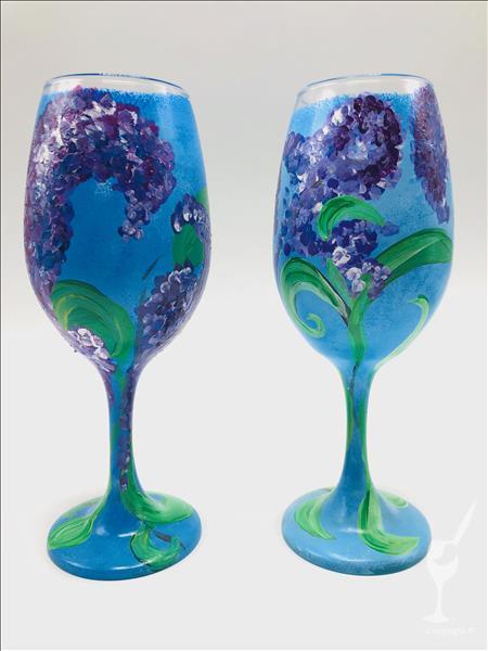 Lilacs and Blue Sky Glassware Set