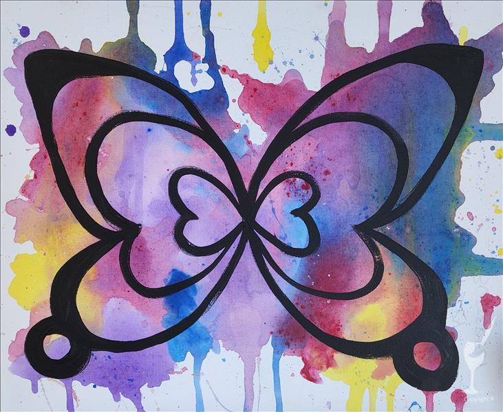 Drippy Butterfly-Family Paint Day! 6+