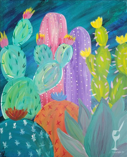 *NEW ART* Colorful Cactus (Canvas or Wood)