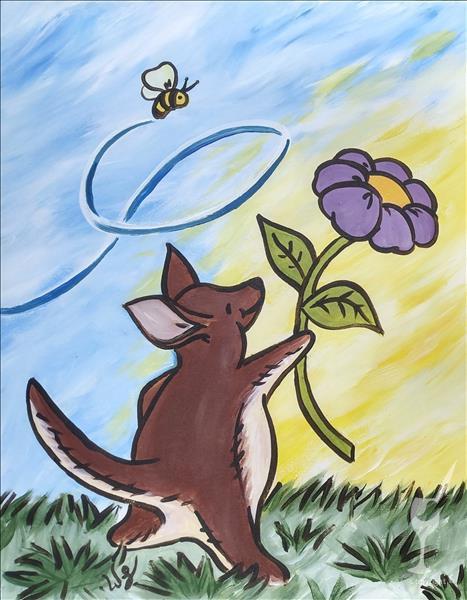 Roo Picking Flowers on a Sunny Day