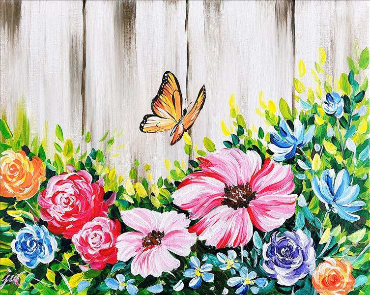 Spring Flowers with a Butterfly -Bring Mom