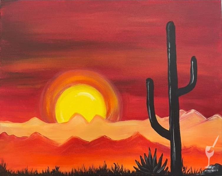 How to Paint Desert Sunset Cactus