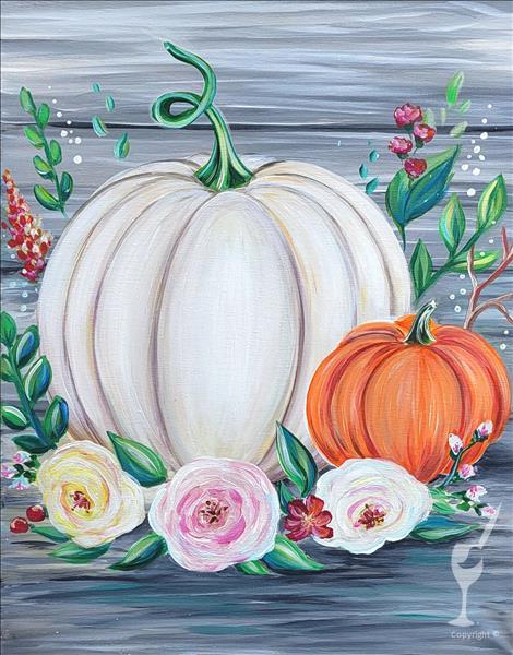 Floral Pumpkins | Canvas or Wood