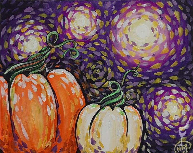 Starry Pumpkins Blacklight Painting