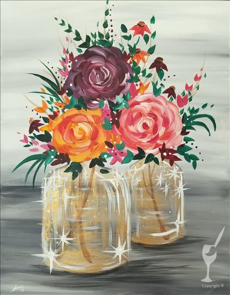 Paint & Candle Bundle - Sparkling Bouquet (21+)
