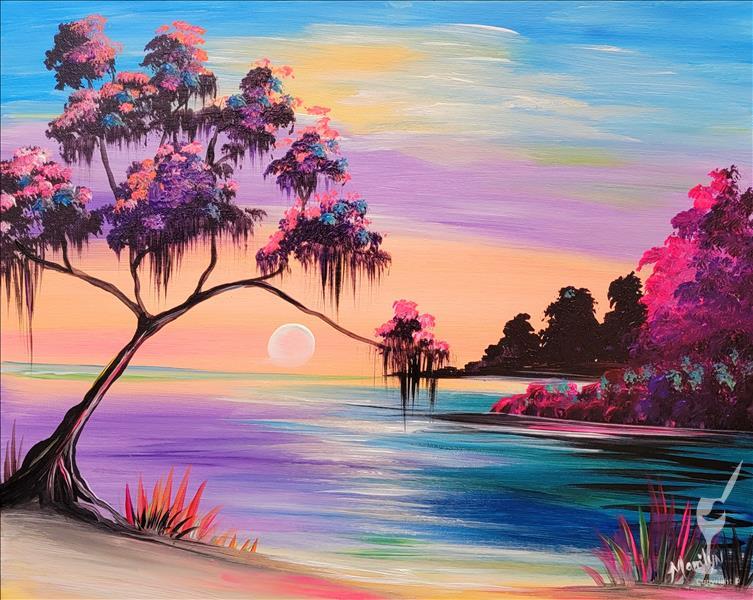 DAY CLASS! Bright Sunset Lagoon *add candle
