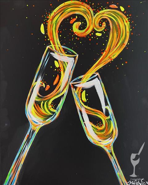 How to Paint Neon Champagne Love-New for Blacklight! 18+