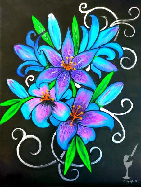 Tiger Lily * BLACKLIGHT* Adults Only* Pre-Drawn