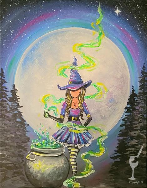 How to Paint NEW PAINTING! Moonlit Witch (Ages 18+)
