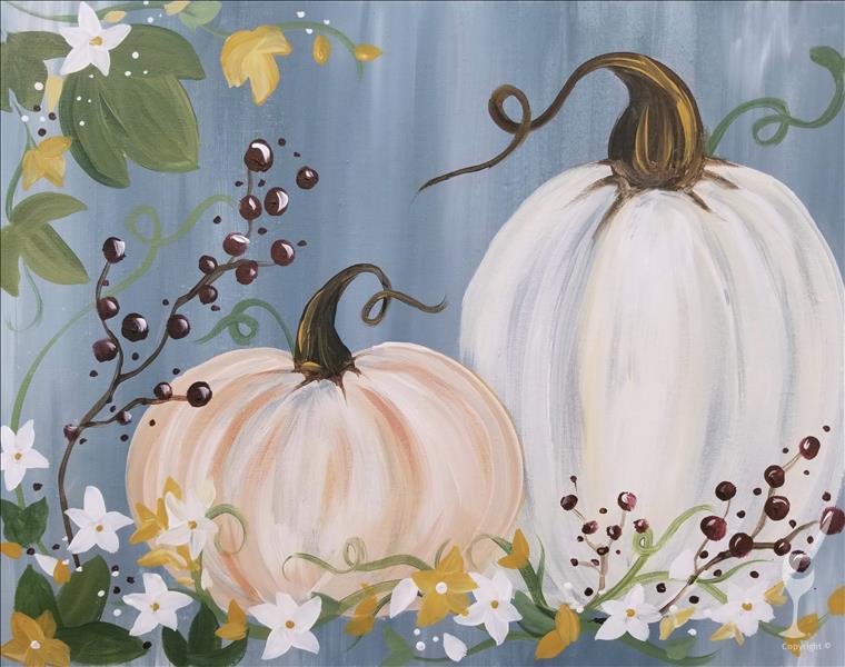 How to Paint Rustic Pumpkins and Berries