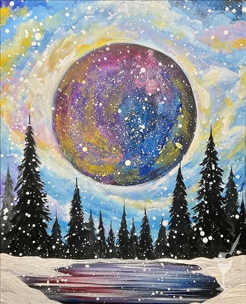 PAINTING+CANDLE BUNDLE! Winter Lunar Galaxy