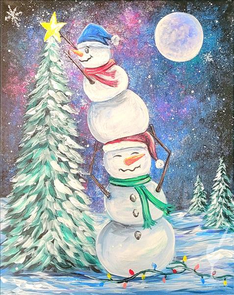Galactic Snowman Blacklight Painting