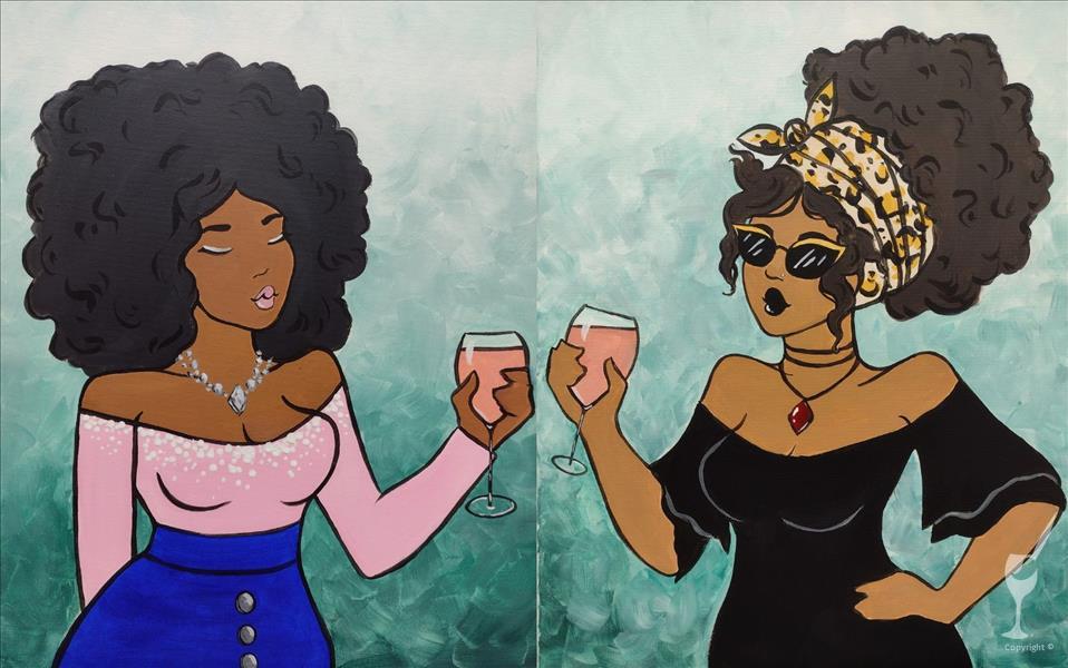 How to Paint Ladies' Night Out! BFF's Toast! + ADD A DIY CANDLE