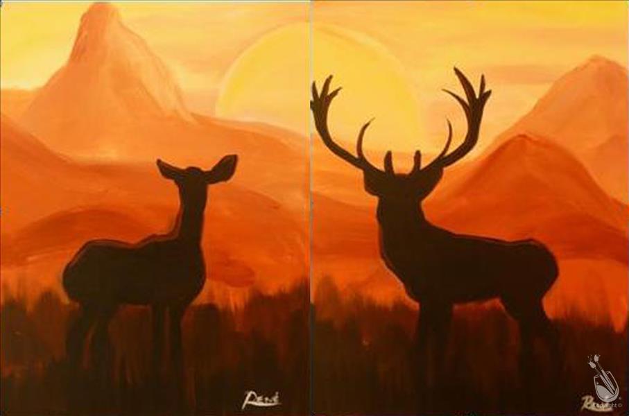 DEER AT SUNSET - Free Wine Wednesday