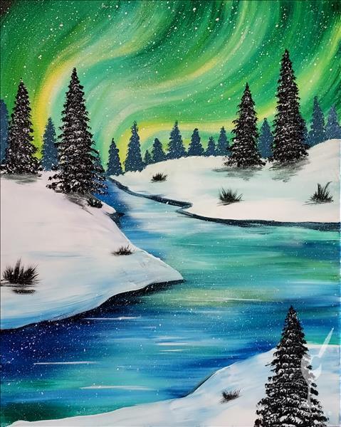Winter Northern Lights Reflection | 1st Drink Free