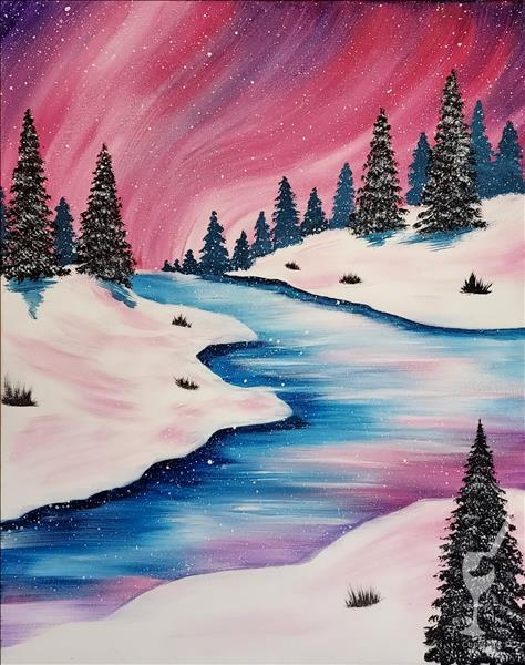 NEW ART: Northern Lights Reflection in Pink  (16+)
