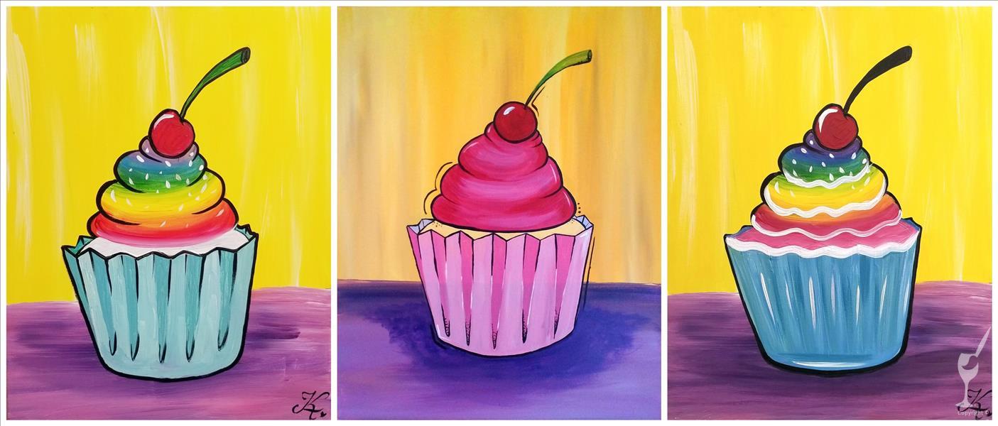 How to Paint FAMILY NIGHT! Create Your Own Cupcake (All Ages)
