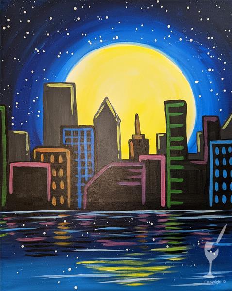 Moon City 11x14 Canvas (Ages 6 & Up) BLACKLIGHT