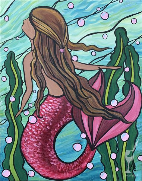 Tropical Stained Glass Mermaid