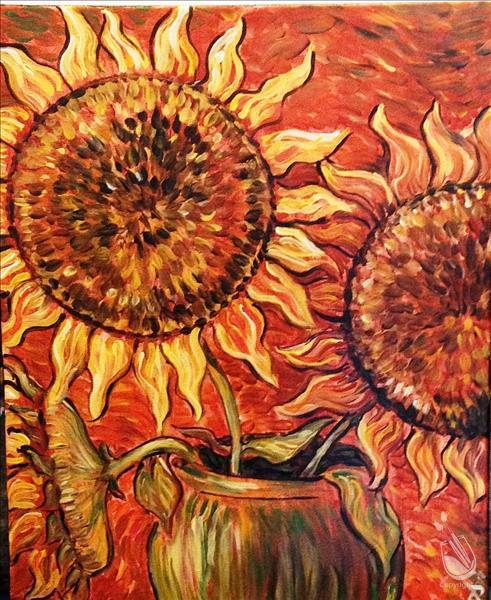 How to Paint Masters Monday - Orange Sunflowers