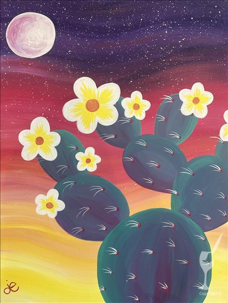 How to Paint Blooming Cacti