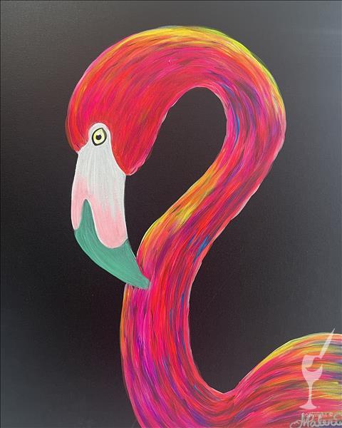 NEW ART! Blacklight Flamingo