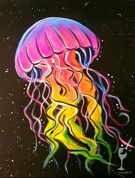 Glow Jellyfish - Kids Camp (11x14 Canvas)