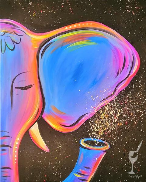 Glow Elephant - Kids Camp (11x14 Canvas)