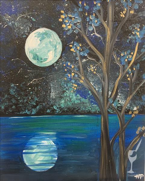 *New Art* Turquoise Moon! Paint & Candle Bundle!