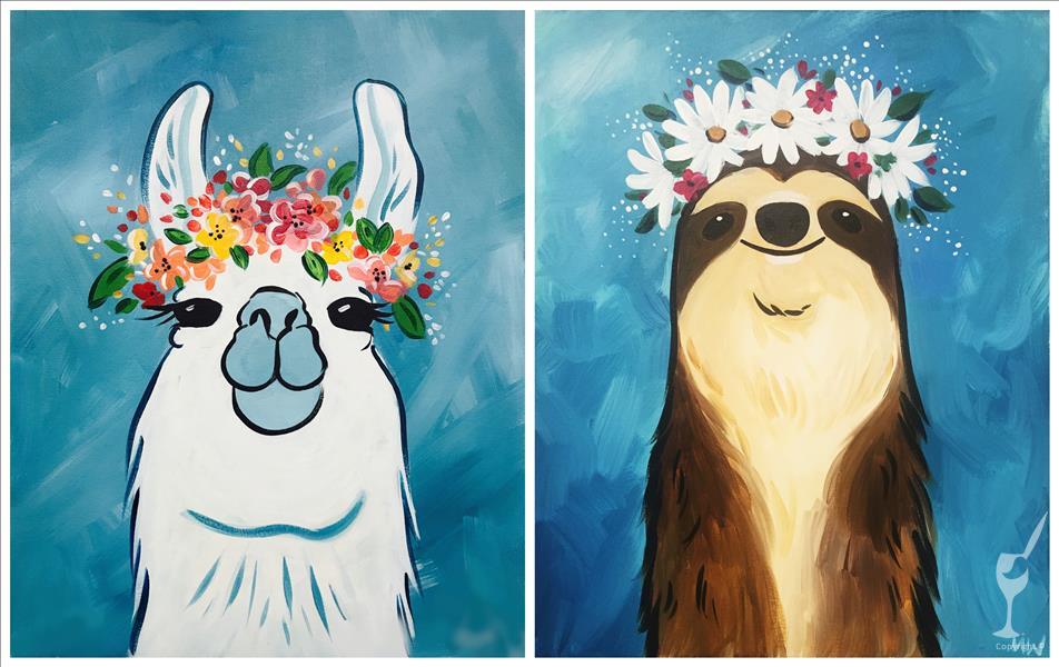 All Ages - Flower Crown Animals (Sloth OR Llama)
