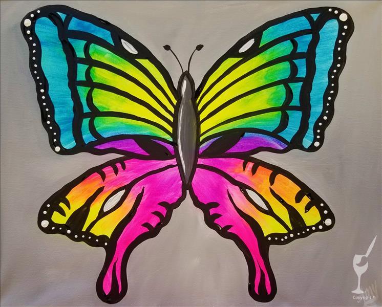 All Ages - Neon Rainbow Butterfly