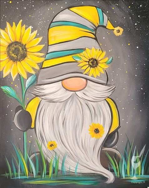 Sunflower Gnome* Adults Only * Pre-Drawn On