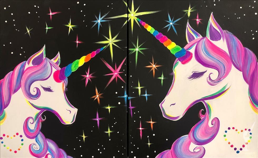 Blacklight Mommy & Me - Rainbow Unicorns!