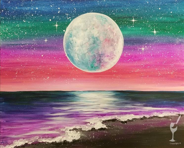 Paint & Candle Bundle - Beachy Twilight Moon (21+)