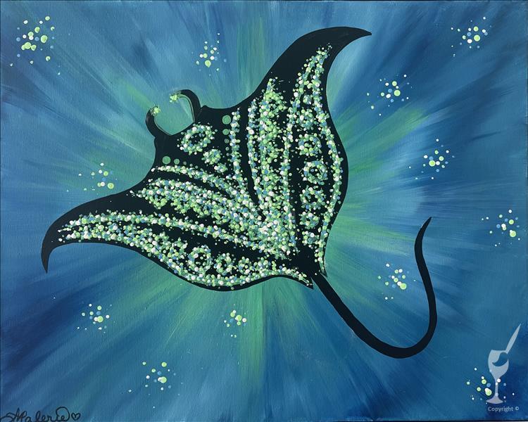 Sparkly Manta Ray - Add a Candle!