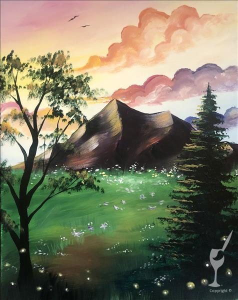 NEW ART* A Summer Mountain Sunset! +DIY Candle
