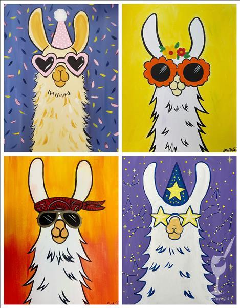 How to Paint FAMILY FUN! Choose Your New Years' Party Llama