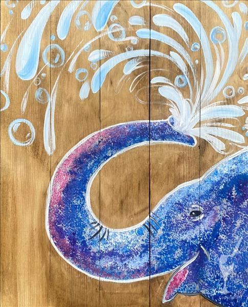 Spongy the Elephant on Wood or Canvas